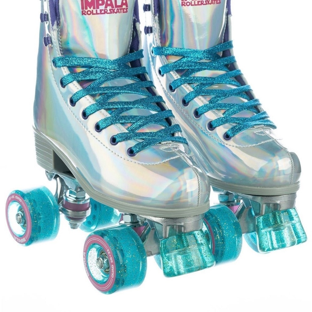 Impala Holographic Roller Skates with Blue Wheels